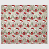 Weihnachtsziege Kind in Weihnachtsmannmütze und Sc Geschenkpapier (Flach)