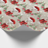 Weihnachtsziege Kind in Weihnachtsmannmütze und Sc Geschenkpapier (Ecke)