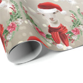 Weihnachtsziege Kind in Weihnachtsmannmütze und Sc Geschenkpapier (Rolleneckpunkt)