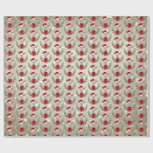 Weihnachtsziege Kind in Weihnachtsmannmütze und Sc Geschenkpapier (Flach)