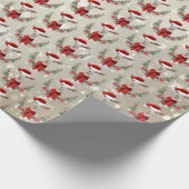 Weihnachtsziege Kind in Weihnachtsmannmütze und Sc Geschenkpapier (Ecke)