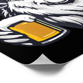 Weihnachtsziege mit Bier-Comic Poster (Ecke)