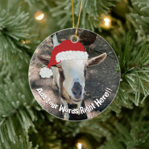 Weihnachtsziege nach Maß Keramik Ornament