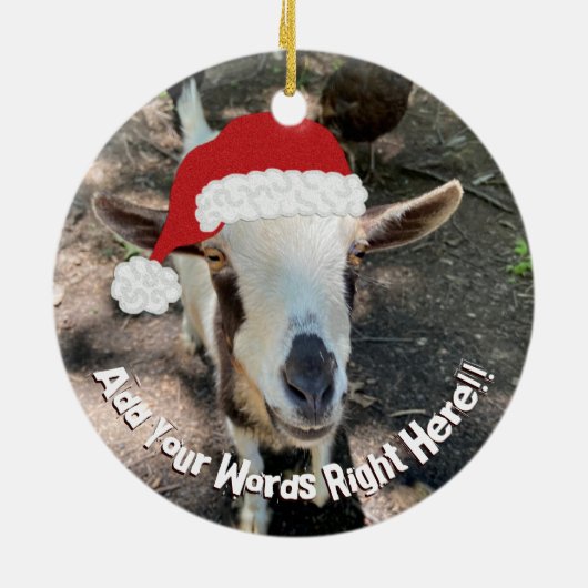 Weihnachtsziege nach Maß Keramik Ornament (Hinten)