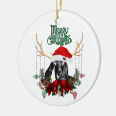 Weihnachtsziege Nubian Rentier Kinderziege mit Kra Keramik Ornament (Links)