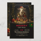 Weihnachtsziege Santa Claus Einladung (Vorne/Hinten)