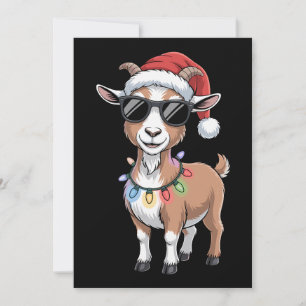 Weihnachtsziege Santa Hut Sonnenbrille Lichter Bau Einladung