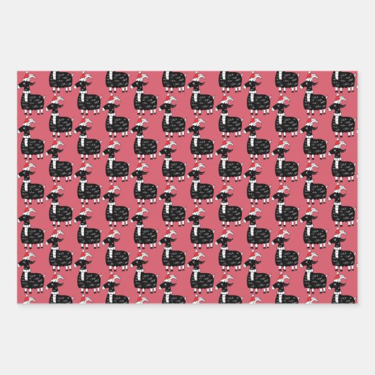 Weihnachtsziegen Geschenkpapier Set (Vorderseite 3)