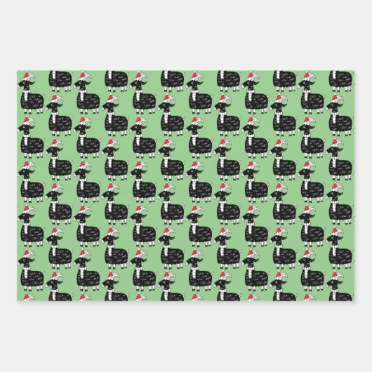 Weihnachtsziegen Geschenkpapier Set (Vorderseite)