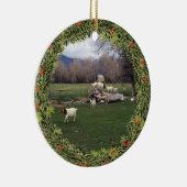 Weihnachtsziegen im Protokoll Keramik Ornament (Rechts)