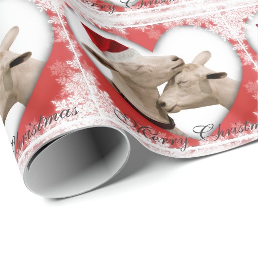 Weihnachtsziegen in Liebe Geschenkpapier (Rolleneckpunkt)