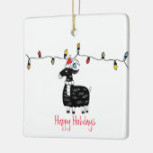 Weihnachtsziegen Keramikornament (Links)
