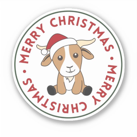 Weihnachtsziegen Wintertiere Sticker (Vorderseite)