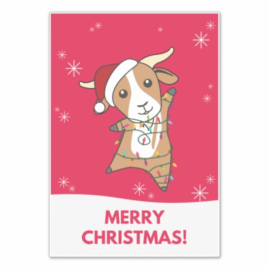 Weihnachtsziegen Wintertiere Sticker (Vorderseite)