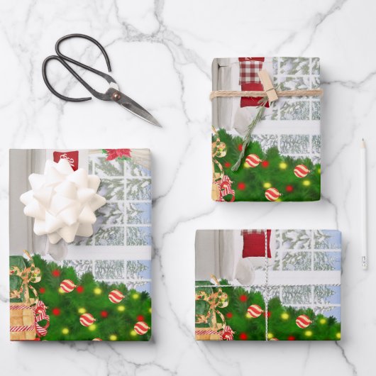 Weihnachtszimmer  geschenkpapier set (Vorderseite)