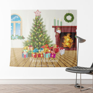 Weihnachtszimmer Urlaub Foto Hintergrund Teppich Wandteppich