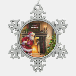 Weihnachtszinndekoration Schneeflocken Zinn-Ornament