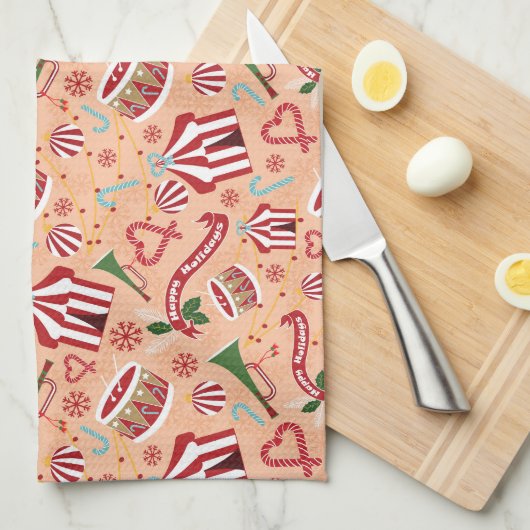 Weihnachtszirkus Geschirrtuch (Viertel Falte)