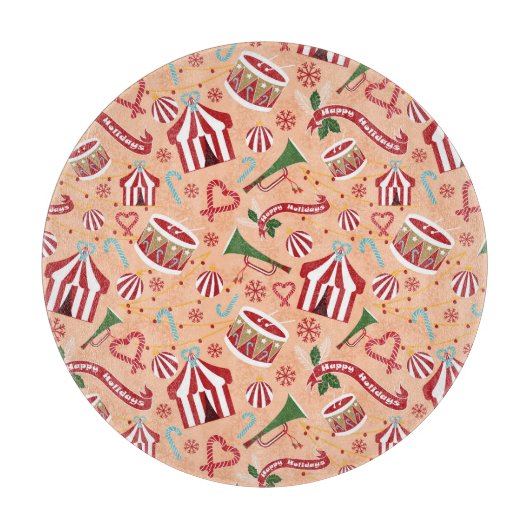 Weihnachtszirkus Schneidebrett (Vorderseite)