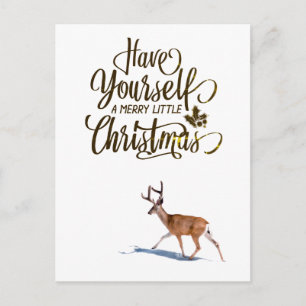Weihnachtszitat mit Rentier-Retro-Design Postkarte