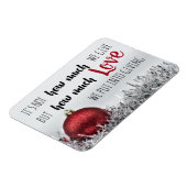 Weihnachtszitat mit rotem Ornament Magnet (Linke Seite)