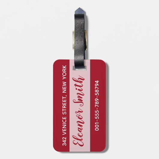 Weihnachtszitat mit roter Dekoration Gepäckanhänger (Rückseite vertikal)