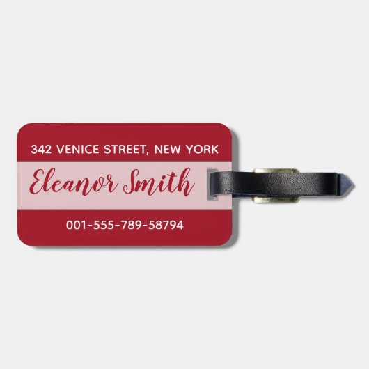 Weihnachtszitat mit roter Dekoration Gepäckanhänger (Rückseite horizontal)