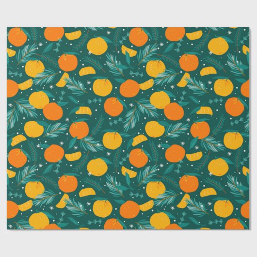 Weihnachtszitronenmuster Tissue Geschenkpapier (Flach)