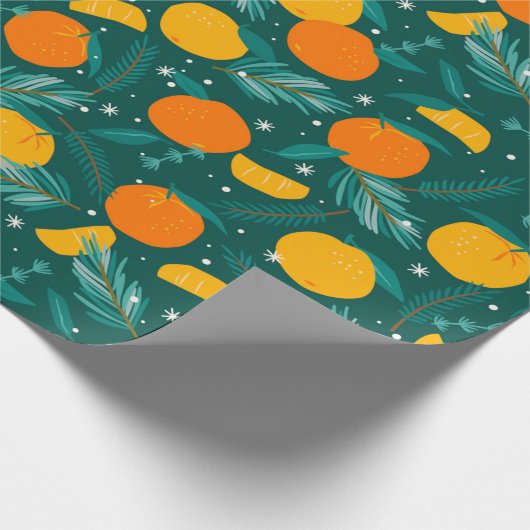 Weihnachtszitronenmuster Tissue Geschenkpapier (Ecke)