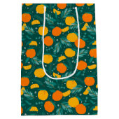 Weihnachtszitronenmuster Tissue Mittlere Geschenktüte (Rückseite)