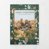 Weihnachtszitrus Botanical Florals | 7 FOTO Dreifach Gefaltete Einladung (Cover)
