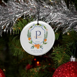 Weihnachtszitrus Botanische Blüte | FOTO Keramik Ornament