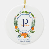 Weihnachtszitrus Botanische Blüte | FOTO Keramik Ornament (Vorne)