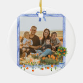 Weihnachtszitrus Botanische Blüte | FOTO Keramik Ornament (Hinten)