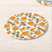 Weihnachtszitrus Orange und Gewürz Runder Pappuntersetzer (Angewinkelt)