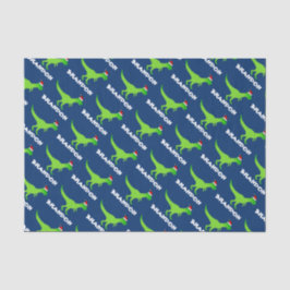 Weihnachtszittel für Kinder mit lustigen Dinosauri Seidenpapier