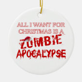 Weihnachtszombie-Apokalypse Keramik Ornament (Vorne)