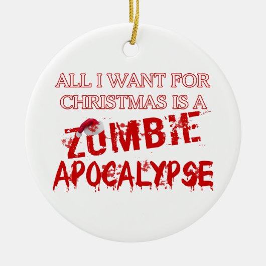 Weihnachtszombie-Apokalypse Keramik Ornament (Vorne)