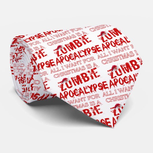 Weihnachtszombie-Apokalypse Krawatte (Gerollt)