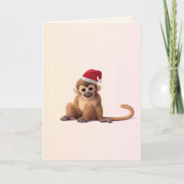 WeihnachtsZoo-Baby-Affe-Weihnachtskarte Feiertagskarte