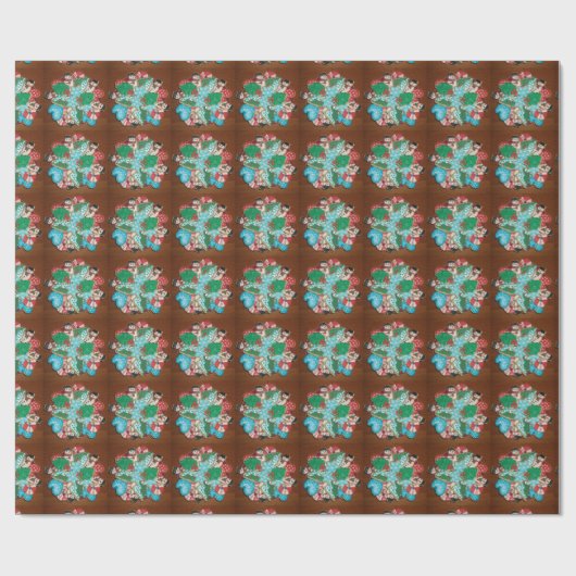 Weihnachtszucker auf einer Platte Geschenkpapier (Flach)