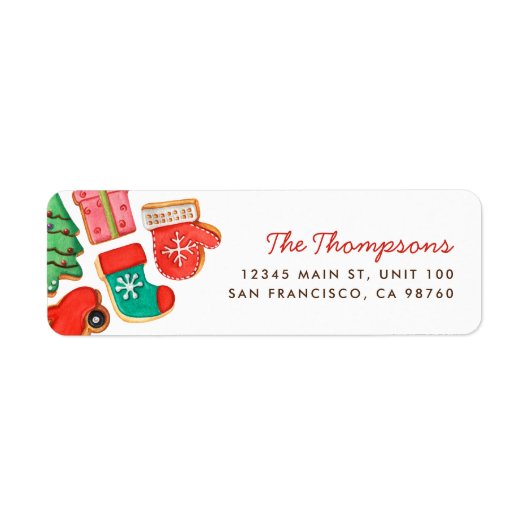 Weihnachtszucker-Cookie Rücksendeadresse (Vorne)