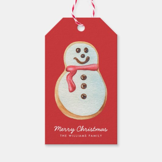 Weihnachtszucker Cookie Snowman Geschenkanhänger (Vorderseite)