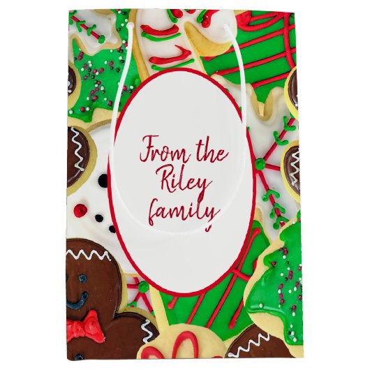 Weihnachtszucker-Cookies aus der Familie Mittlere Geschenktüte (Vorderseite)