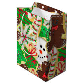 Weihnachtszucker-Cookies Hochsaison Mittlere Geschenktüte (Rückseite Schrägansicht)