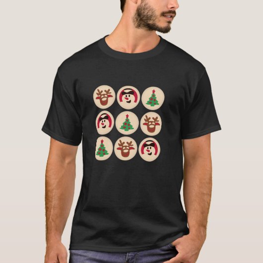 Weihnachtszucker Cookies Niedlich Retro Xmas Long T-Shirt (Vorderseite)
