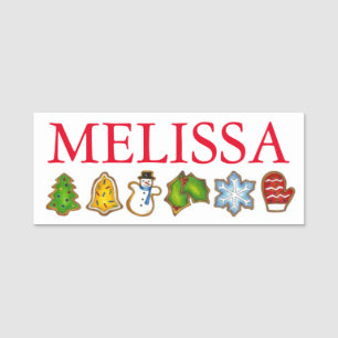 Weihnachtszucker Kekse Bell Snowman Mitten Tree Namensschild