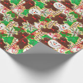 Weihnachtszucker-Muster Geschenkpapier (Ecke)
