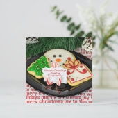 Weihnachtszucker-Plättchen Feiertagskarte (Stehend Vorderseite)