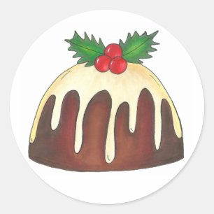 Weihnachtszucker Pudding Holiday Stickers